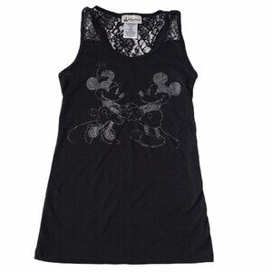 Disney World Black Shimmery Lace Tank